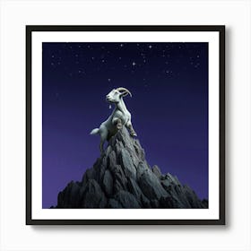 Goat On A Mountain 3 Art Print