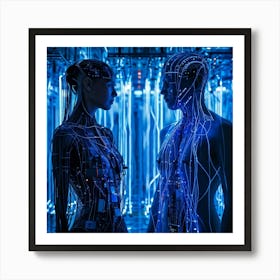 An Avant Garde Representation Of An Advanced Cyber Intelligence System Entwined With Concepts Of Me (1) Art Print