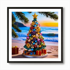 Christmas Tree On The Beach 4 Art Print