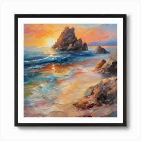 Sunset At The Beach 17 Art Print