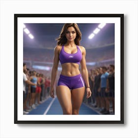 Abstract Painting Sports Woman 32 Art Print