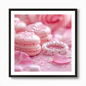 Pink Macarons Art Print