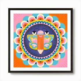 Colorful Butterfly with Pencil Art Print