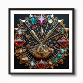 Logo made of gemstones extracted with a tablespoon. 14 Art Print