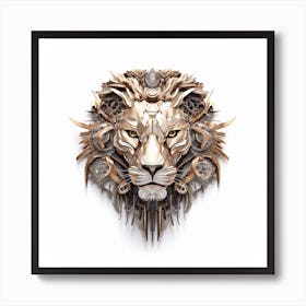 Armadiler Lion Head Made From Tools With White Background 3d As Dbb98736 Af6a 4ec6 9e2b E52e697c6b39 Art Print