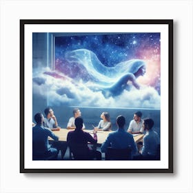 Group Of People At A Meeting Art Print