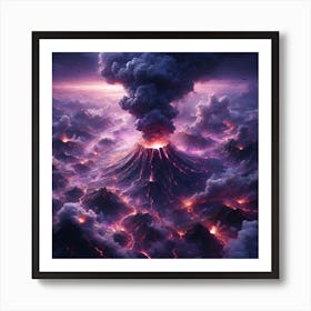 Volcano In The Clouds Art Print