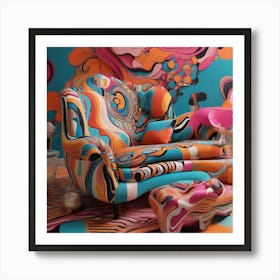 Psychedelic Chair Art Print