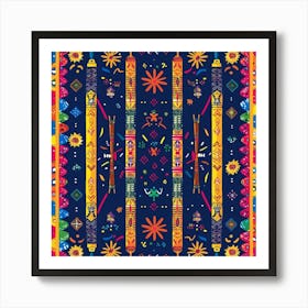 Navratri Themed Banner Texture With Dandiya Stic 171 1 Art Print