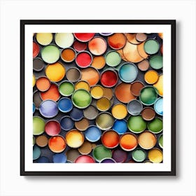 Colorful Paint Cans Art Print