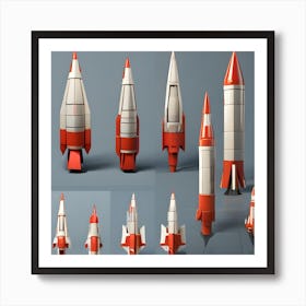 Space Rockets Art Print
