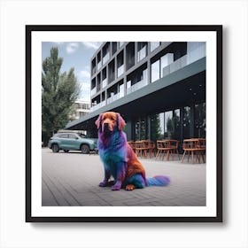 Rainbow Dog Art Print