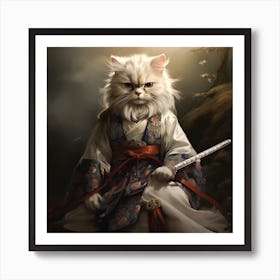 Samurai Cat 5 Art Print