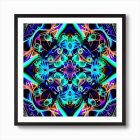 Psychedelic Mandala, fractal art Art Print