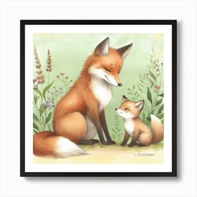 Foxes Art Print