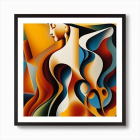 Her in abstract 1 Art Print