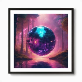 Sphere In The Forest 1 Art Print