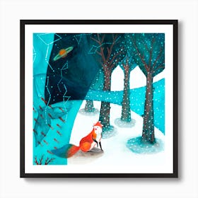 Fox And Whale 5 Art Print