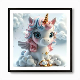 Unicorn In The Clouds 10 Art Print