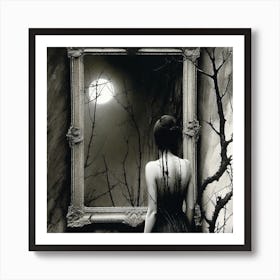 Woman In A Mirror 3 Art Print