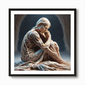 Woman In A Cave 1 Art Print