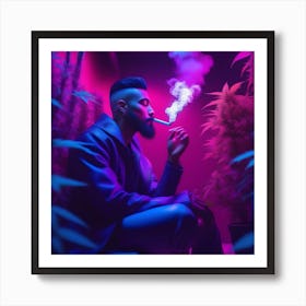 Man Smoking Marijuana Art Print