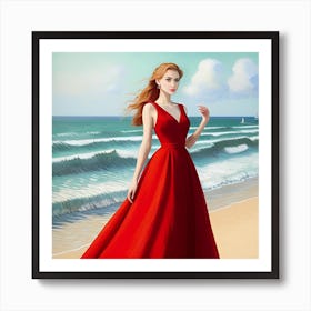 Gigi On The Beach 3 Art Print