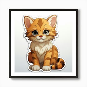 Cute Kitten Sticker 1 Art Print