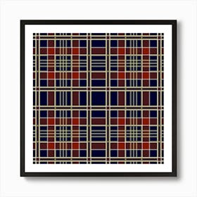 Plaid Tartan Scottish Navy Gold 1 Art Print