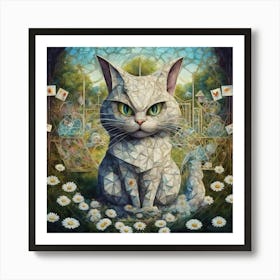 Cat In The Garden 1 Art Print