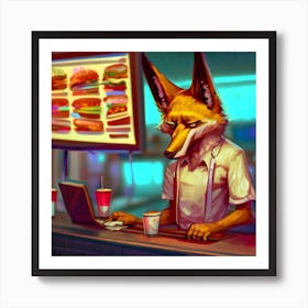 Fast food fox Art Print