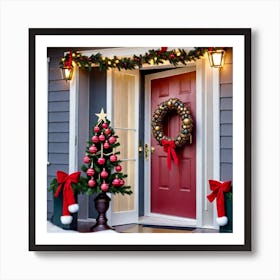 Christmas Door 10 Art Print