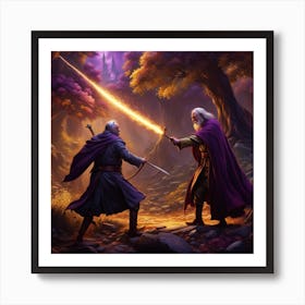 Two Knights Fighting Art Print