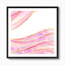 Sparkling Pink Agate Texture 15 Art Print