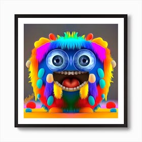 Colorful cartoony creature Art Print