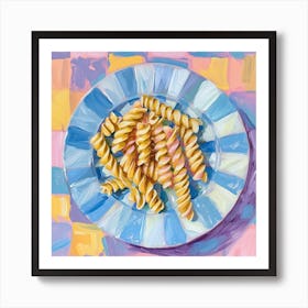 Fusilli Pastel Checkerboard 4 Art Print