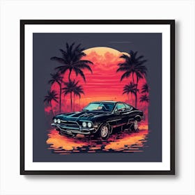 Sunset At The Beach Art Print