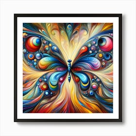Colourful Ornate Butterfly Abstract III Art Print