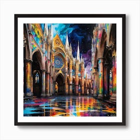 Cathedral At Night Art Print