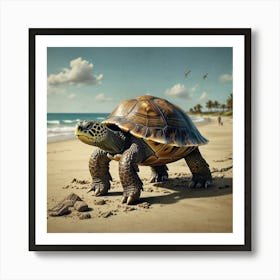 Turtle On The Beach 1 Art Print