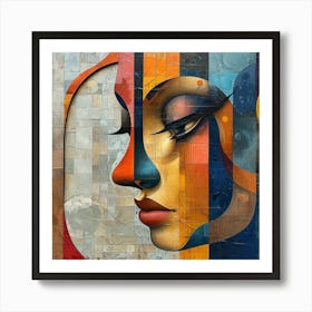 Face Of A Woman 3 - colorful cubism, cubism, cubist art,    abstract art, abstract painting  city wall art, colorful wall art, home decor, minimal art, modern wall art, wall art, wall decoration, wall print colourful wall art, decor wall art, digital art, digital art download, interior wall art, downloadable art, eclectic wall, fantasy wall art, home decoration, home decor wall, printable art, printable wall art, wall art prints, artistic expression, contemporary, modern art print Art Print