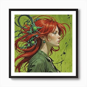 Red Haired Girl Art Print