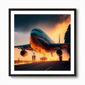 Airplane On Fire (40) Art Print
