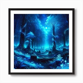 Forest At Night Art Print