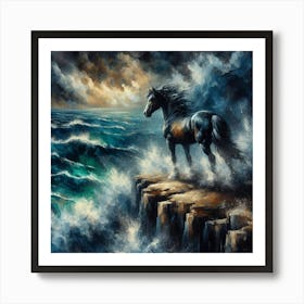 Horse On The Cliff 5 Art Print