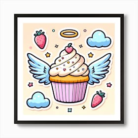 Cupcake With Wings Art Print