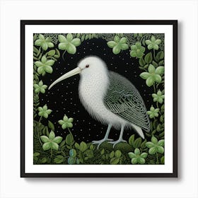 Ohara Koson Inspired Bird Painting Kiwi 1 Square Art Print