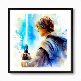 Luke Skywalker Watercolor Art Print