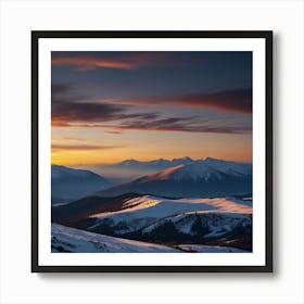 Sunset In The Mountains Art Print