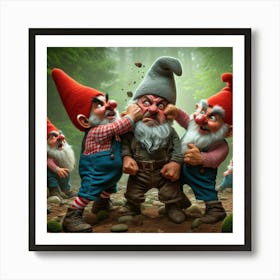 Gnome Fight Art Print